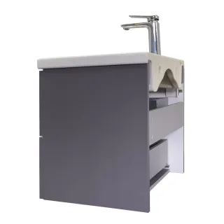 Тумба-умывальник Comforty Лима-60П2 антрацит с раковиной Como 60